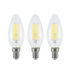LED-filamentpære E14 4W 827 3-trinns dimmer 3 stk