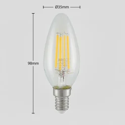 LED-filamentpære E14 4W 827 3-trinns dimmer 2 stk