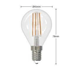 LED-filamentpære E14 4W 2 700 K dråper dimbar 2stk