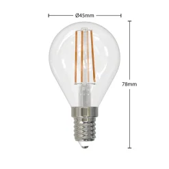LED-filamentpære E14 4W 2 700 K dråper dimbar 5stk