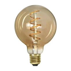 LED-filamentpære Spiral Filament G95 E27 3,2 W ravfarget, dimbar