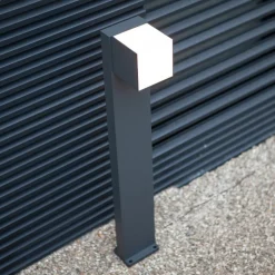 LED-gatelampe Cuba, 1 lyskilde, antrasitt, 3 000 K