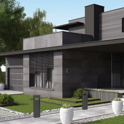 LED-gatelampe E368, grafittfarget, aluminium, høyde 60 cm