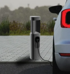 LED-gatelampe E354, grafittfarget, 2 stikkontakter, høyde 50 cm