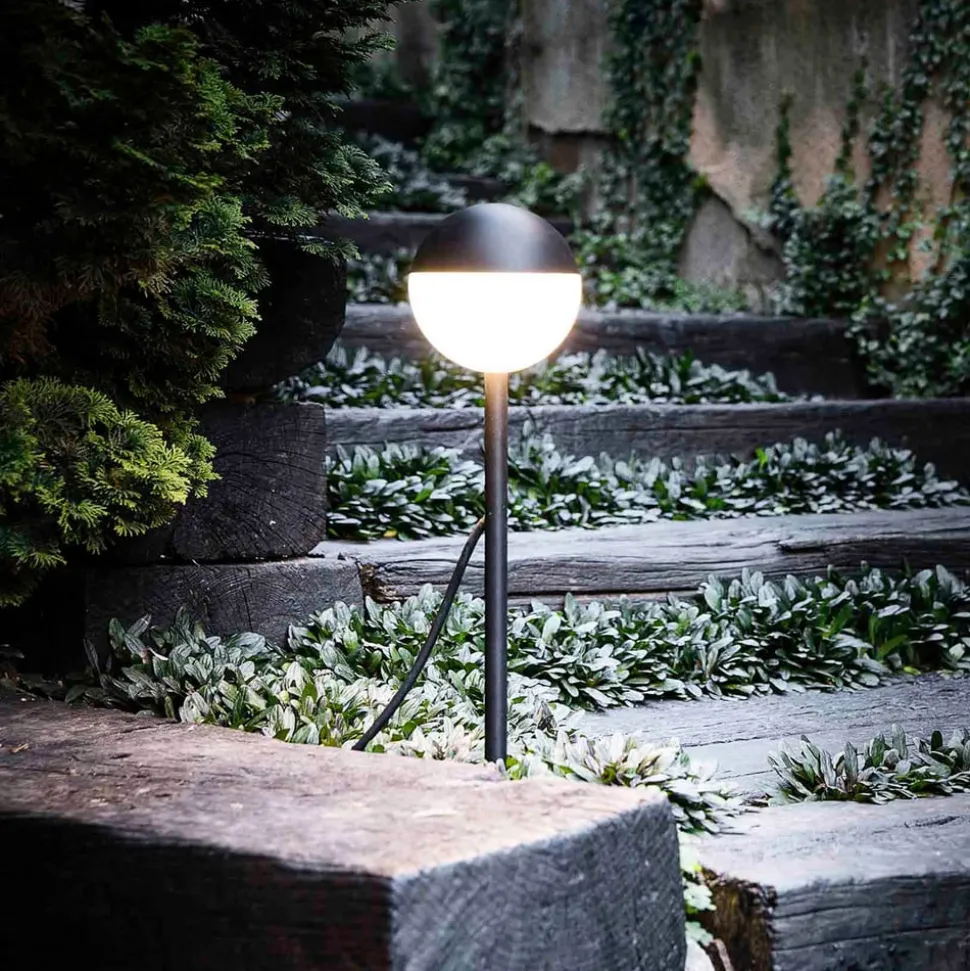 LED-gatelampe Piccola med jordspyd, svart