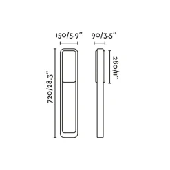 LED-gatelampe Sticker, mørkegrå, aluminium, høyde 72 cm