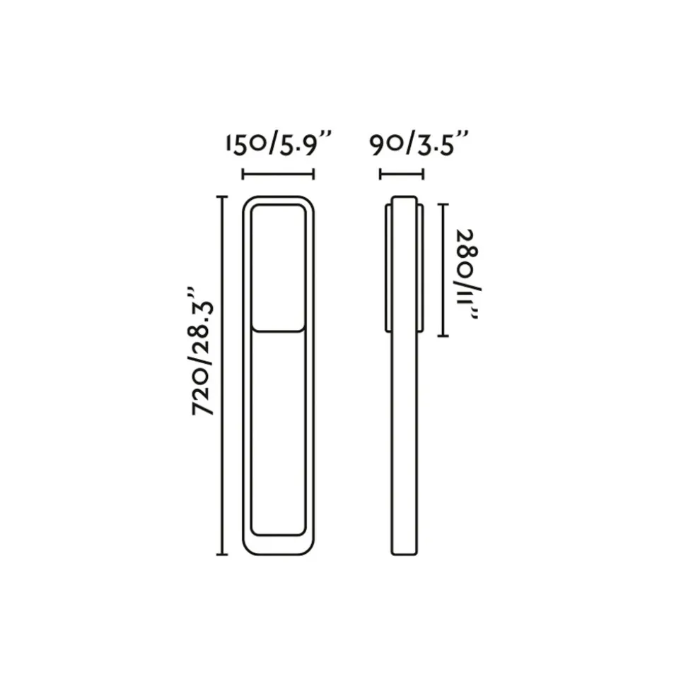 LED-gatelampe Sticker, mørkegrå, aluminium, høyde 72 cm
