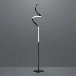 LED-gulvlampe Course, matt svart, 3000 K, høyde 145 cm