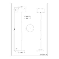 LED-gulvlampe Jeff, hvit, metall, høyde 147 cm