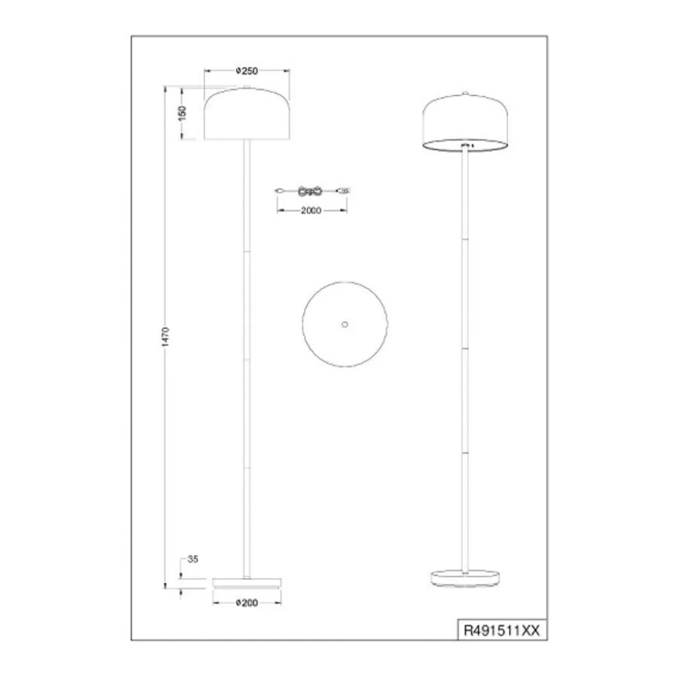 LED-gulvlampe Jeff, hvit, metall, høyde 147 cm
