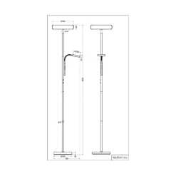LED-gulvlampe Palermo, matt nikkel, fjernkontroll, minne