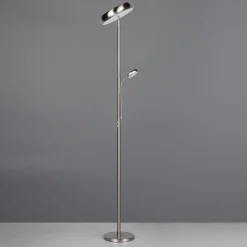 LED-gulvlampe Palermo, matt nikkel, fjernkontroll, minne