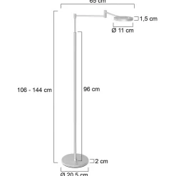 LED-gulvlampe Soleil, stålfarget, metall, dimmer