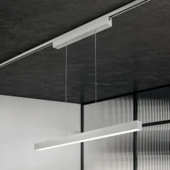 LED-pendellampe Paros DUOline, bjelke, nikkel