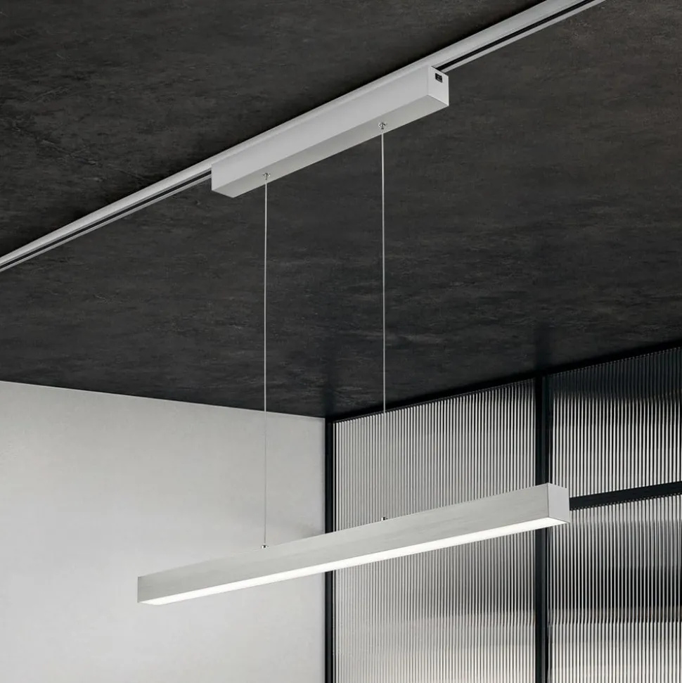 LED-pendellampe Paros DUOline, bjelke, nikkel