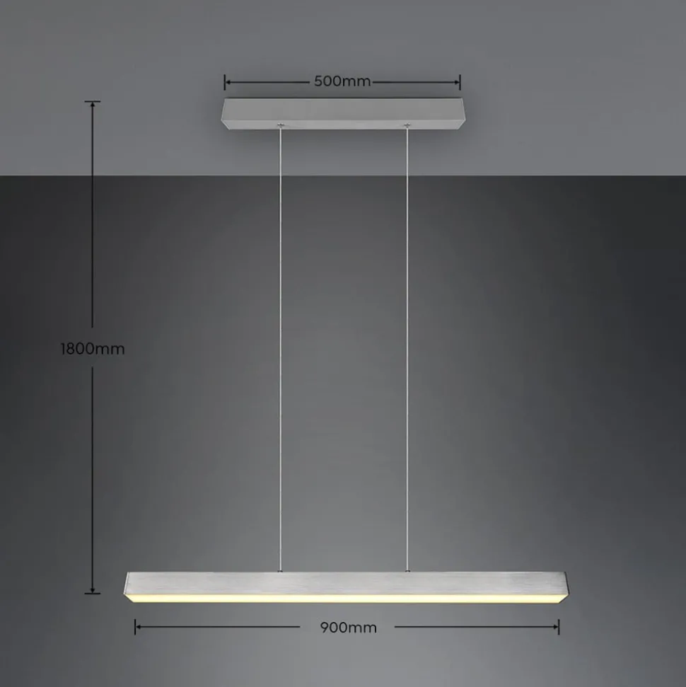 LED-pendellampe Paros DUOline, bjelke, nikkel