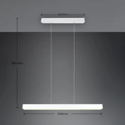 LED-pendellampe Paros DUOline, bjelke, matt hvit