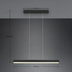 LED-pendellampe Paros DUOline, bjelke, svart