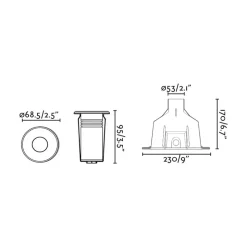 LED-poolbelysning Nok, nikkelfarget, stål, Ø 6,8 cm, IP68