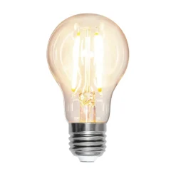 LED-pære, dråpe, E27, 8 W, 2 700 K, glødetråd, dimbar.