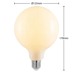LED-pære E27 8 W G125 2 700 K globe, dimbar, opal