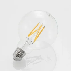 LED-pære E27 8 W G95 2 700 K globe filament, klar