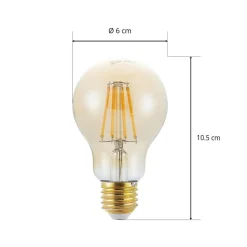 LED-pære E27 A60 6,5W 2 500K rav 3-step-dimmer