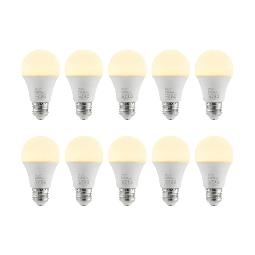 LED-pære E27 A60 9,5W 3 000 K opal 10 stk