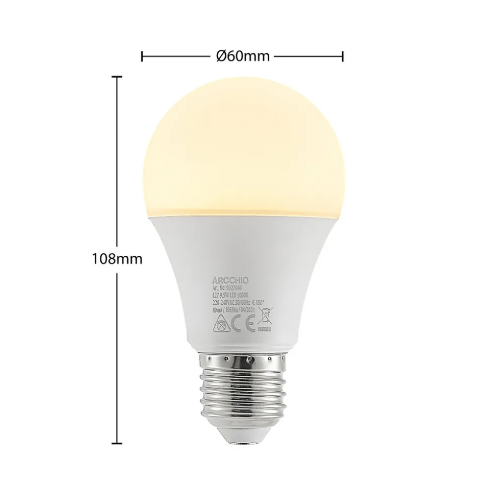 LED-pære E27 A60 9,5W 3 000 K opal 10 stk