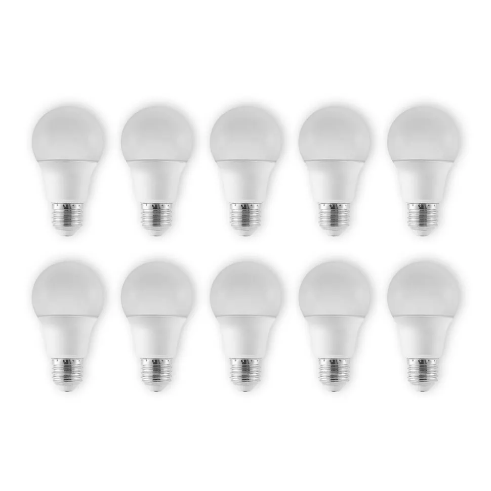 LED-pære E27 A60 4,9W 3 000 K opal 10 stk