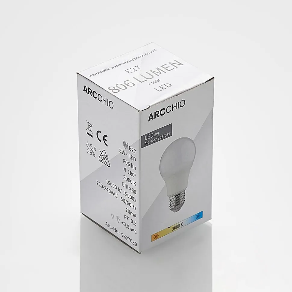 LED-pære E27 A60 8W 3 000 K opal 6 stk