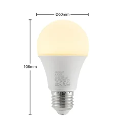LED-pære E27 A60 9,5W 3 000 K opal 2 stk