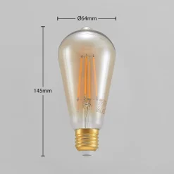 LED-pære E27 ST64 6,5W 2 500K rav 3-step-dimmer