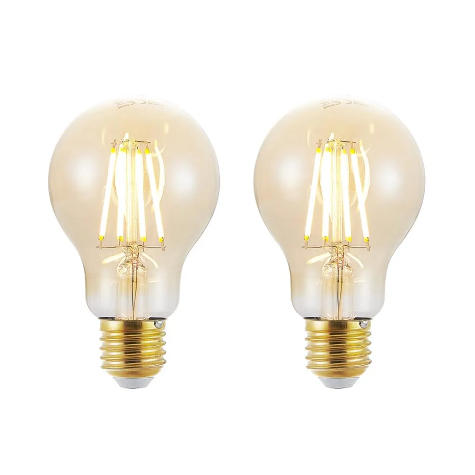 LED-pære E27 6,5W 825 rav 3-trinns dimmer 2 stk