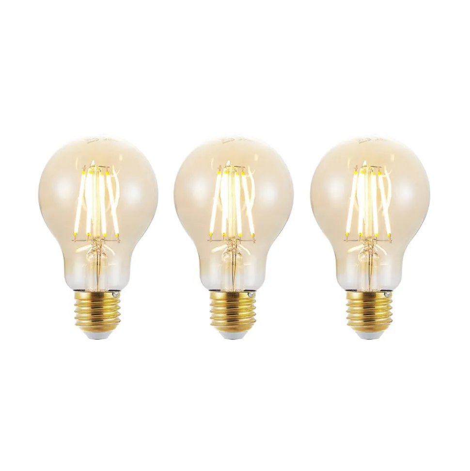 LED-pære E27 6,5W 825 rav 3-trinns dimmer 3 stk