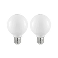 LED-pære E27 8W G80 2 700K dimbar, opal, sett med 2 stk
