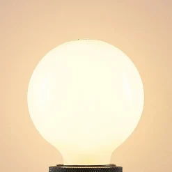 LED-pære E27 8W G80 2 700K dimbar, opal, sett med 2 stk