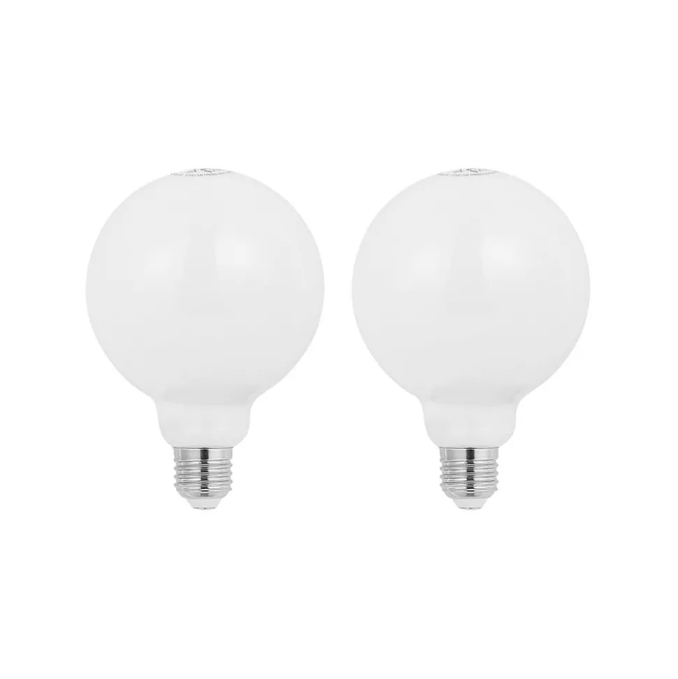 LED-pære E27 8W 2 700 K G95 globe dimbar opal 2stk