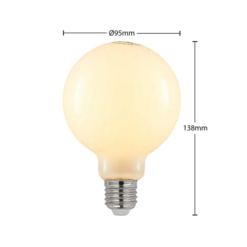 LED-pære E27 8W 2 700 K G95 globe dimbar opal 3stk