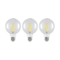 LED-pære E27 8W 2 700 K G95 globe klar 3 stk