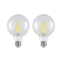 LED-pære E27 8W 2 700 K G95 globe klar 2 stk