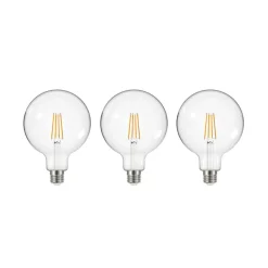 LED-pære med glødetråd klar E27 G125 3,8W 3000K 806lm 3er