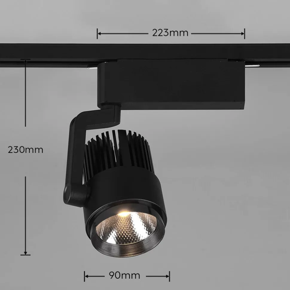LED-skinnespot Radiator for DUOline, matt svart, CCT