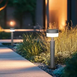 LED-sokkellampe Mackenzie, høyde 50 cm, antrasitt, støpt aluminium