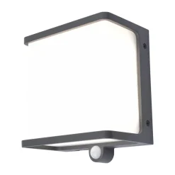 LED-solcellelampe Doblo med sensor, bredde 15 cm