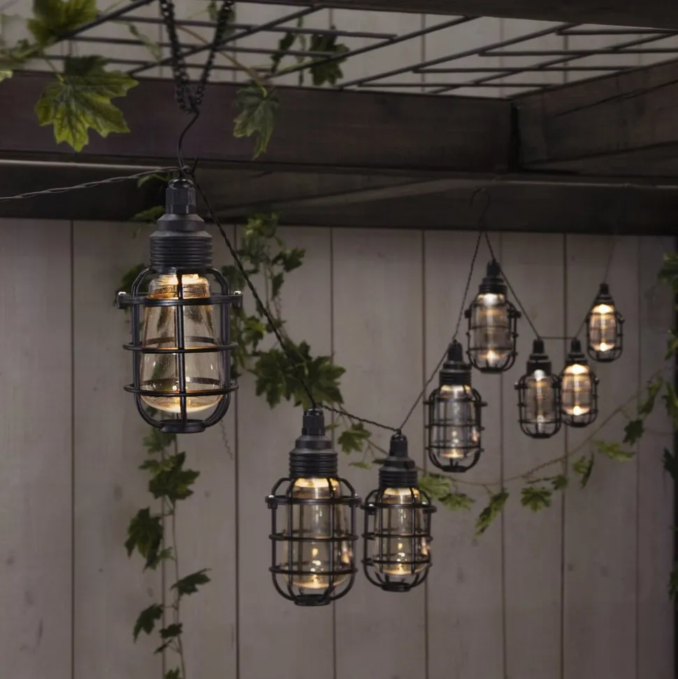 LED-solcellelenke Cage, 8 lyskilder