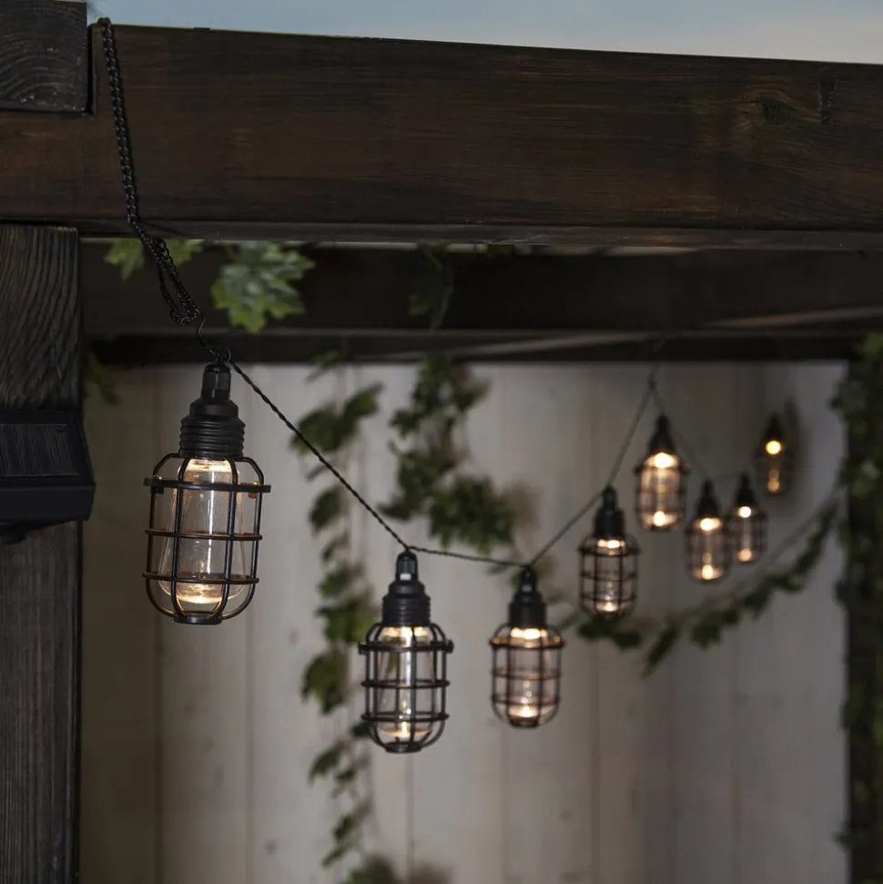 LED-solcellelenke Cage, 8 lyskilder