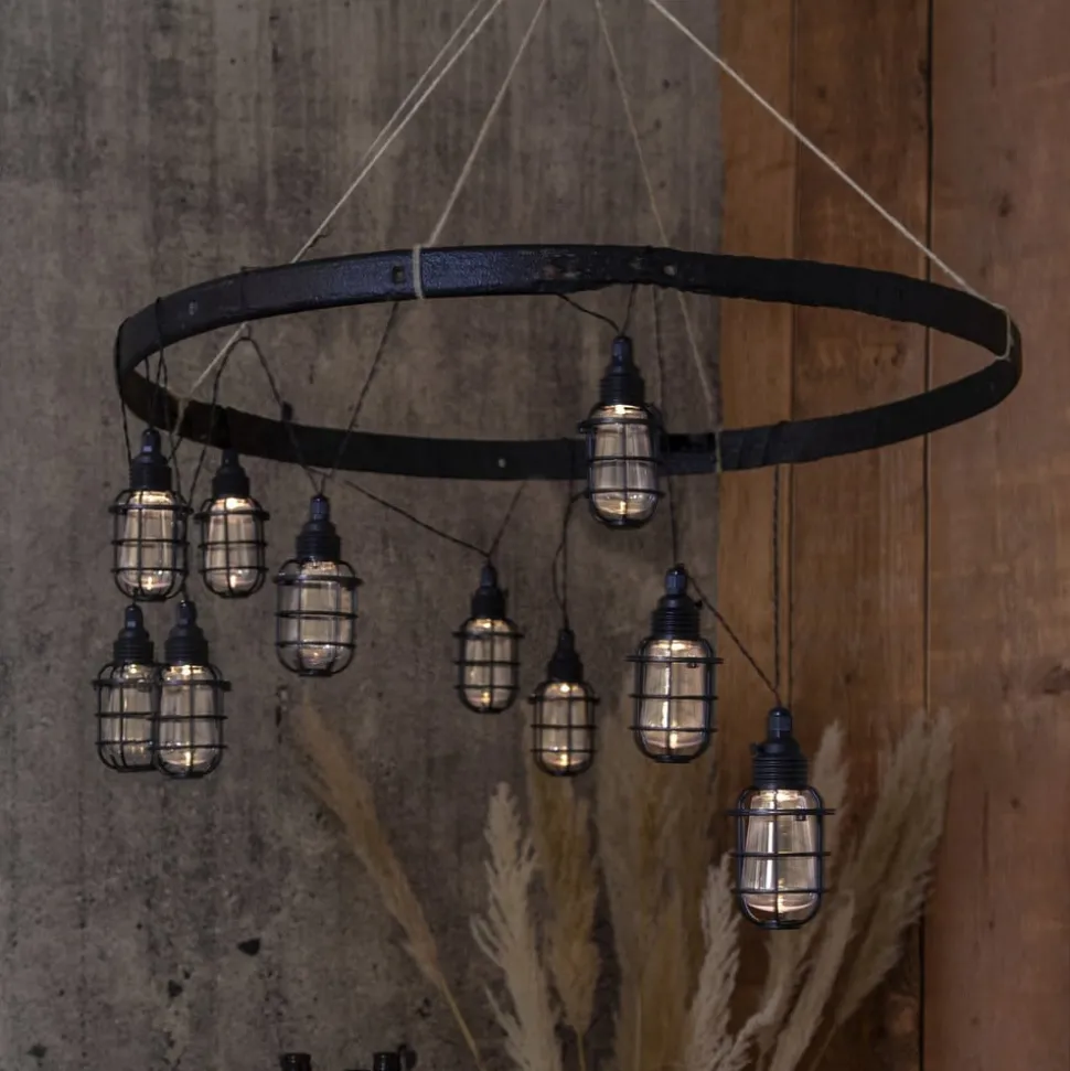 LED-solcellelenke Cage, 8 lyskilder