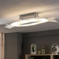 LED-taklampe Fiete i glass