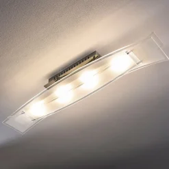 LED-taklampe Fiete i glass